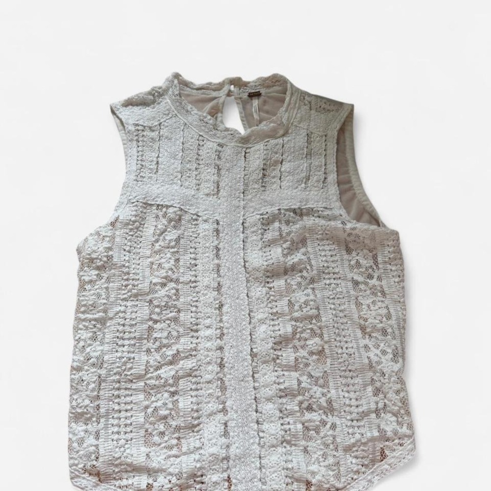Free People White Lace top